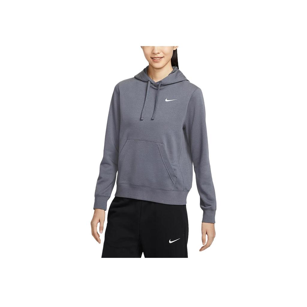 Nike Худи-пуловер однотонный командный, с длинным рукавом, женский свитшот, темно-серый IB8897-021