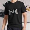 Новая рубашка с логотипом FM (Черный шум) Активная футболка с логотипом Смешной размер S - 5XL