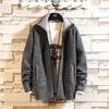 Autumn and Winter Fleece Thicken Large Size Casual Loose Sweater Men's Jacket Stand-up Collar Cardigans