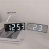 Multifunctional LED Mirror Alarm Clock with Makeup Mirror and Dual-Power Options