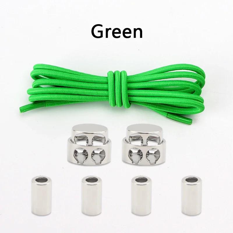 1 Pair Round Elastic Shoe Laces No Tie Shoelaces Tieless Metal Spring Buckle Shoelace for Kids Adults Elderly One Size Fit All