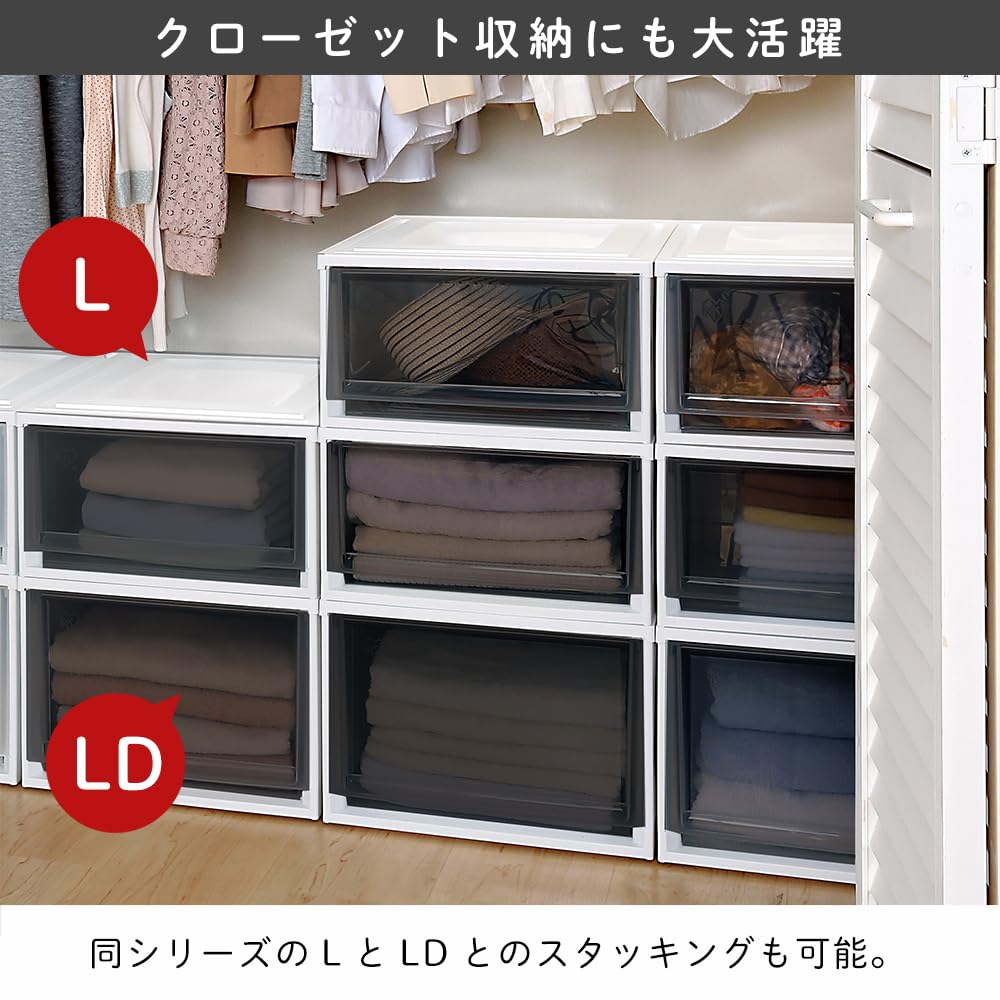 Из Iris Ohyama Storage Black Подавляюще высокая стоимость сменной одежды Изготовлено в Ширина 39 x Глубина 50 x Высота Черный [Набор 3] Корпус, Цвет, Ящик,