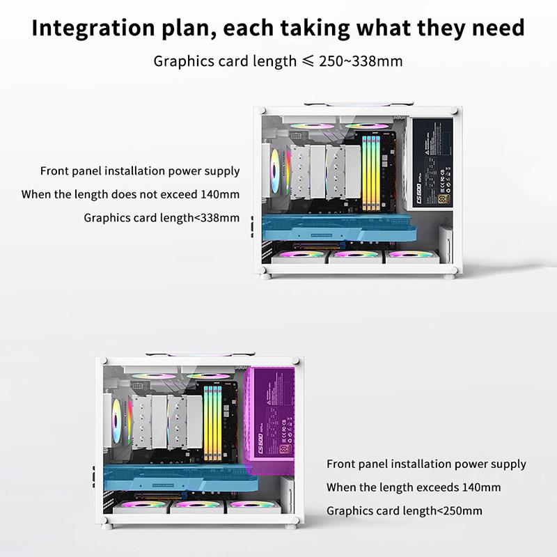Перевод игровой компьютерный корпус с ручкой-ручкой охлаждения ПК башня для материнской платы M-Atx/Itx Usb3.0 338 мм длина графической карты
