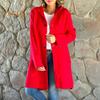 Осенне-зимняя женская шерстяная куртка с капюшоном, средней длины, с украшением в виде кольца на спине, однобортная, с длинными рукавами, однотонная, для ежедневных поездок на работу, пальто