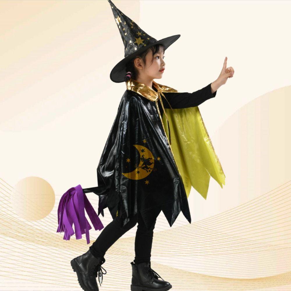 Pointed Hat Kids Halloween Cloak Hat Set Dressing Up Children Halloween Costume Halloween Perform