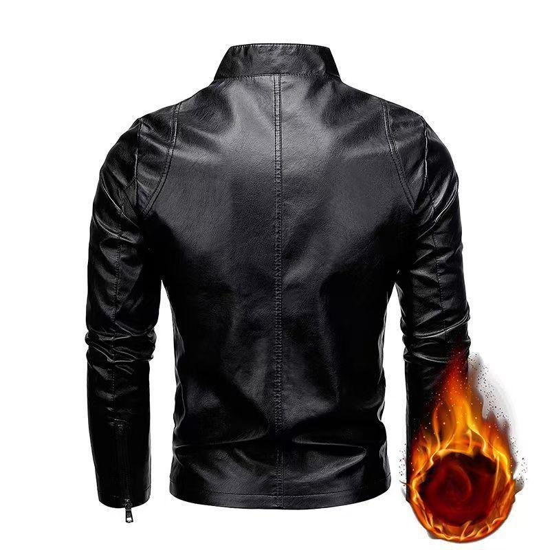 Осенне-зимняя новая мужская кожаная куртка в корейском стиле. Тонкая, модная, красивая и универсальная кожаная куртка.