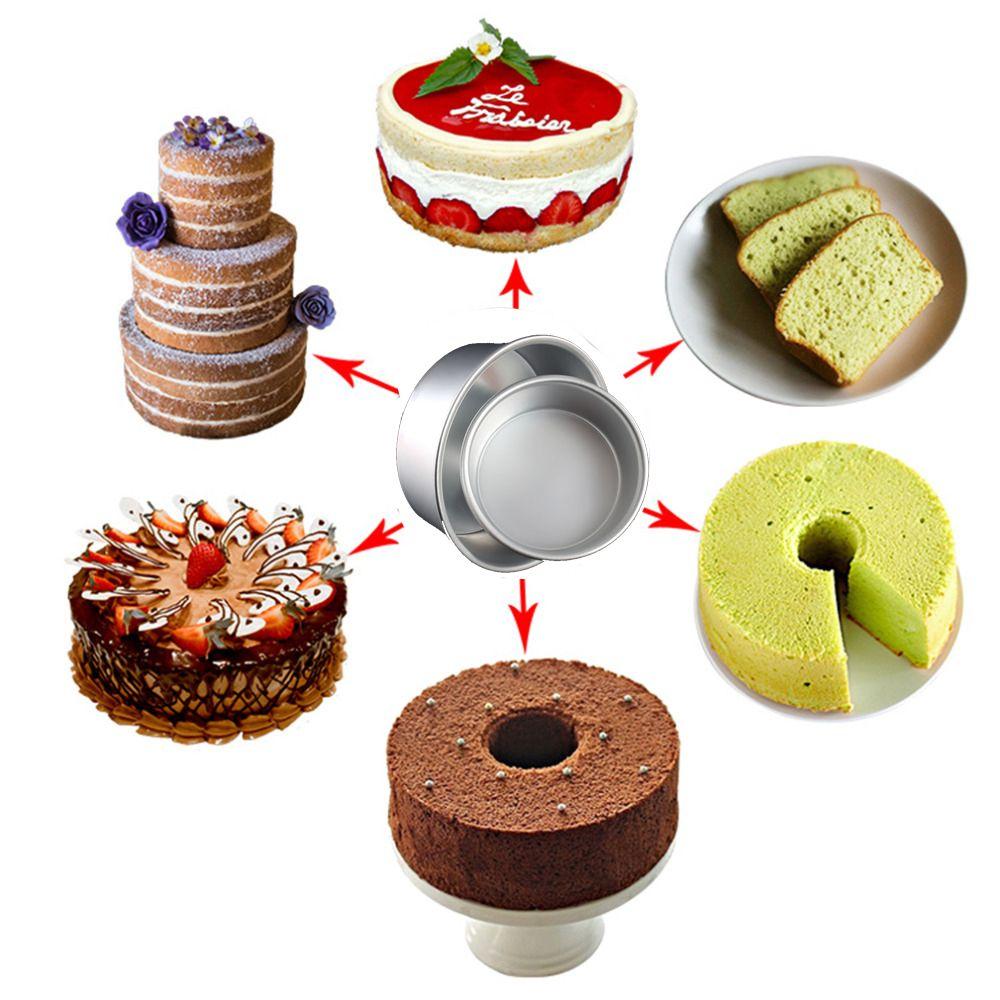 4/6inch Bakeware Round Pattern Dish Fixed Bottom Aluminum Alloy Die Cake Pan Tray Pudding Mold