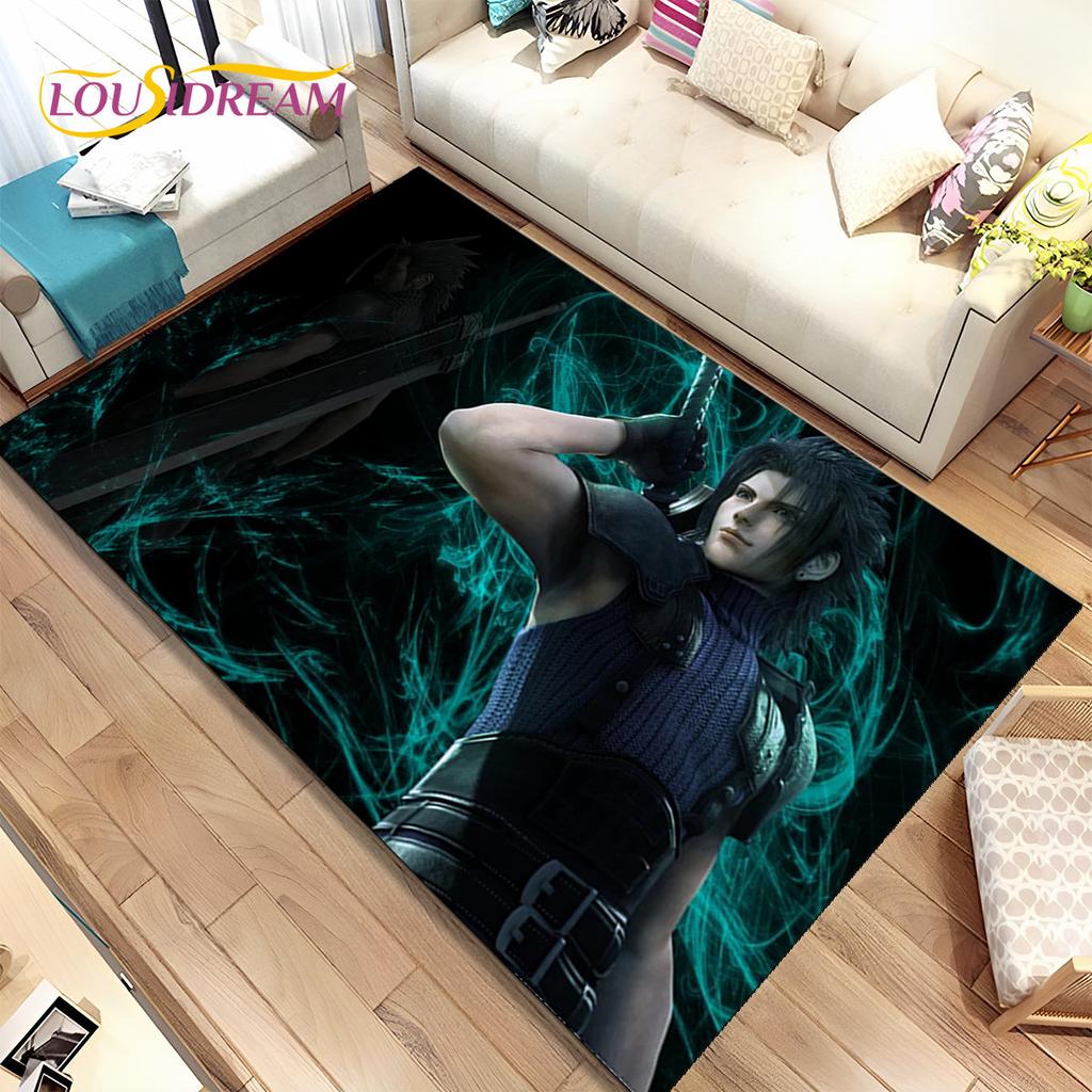 Final Fantasy Series Games Area Rug,Carpet Rug for Home Living Room Children's Bedroom Sofa Doormat Decor,Non-slip Floor Mat 3D