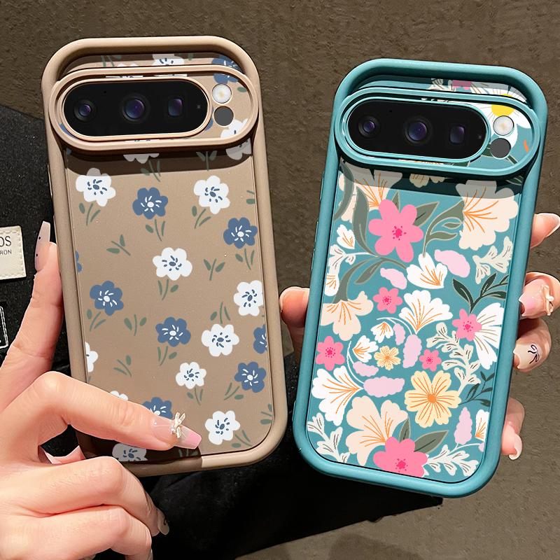 Мягкий силиконовый чехол с цветочным узором для Google Pixel 9 8 Pro Xl 8a, противоударный матовый защитный чехол для линз, устойчивый к падению, однотонный чехол