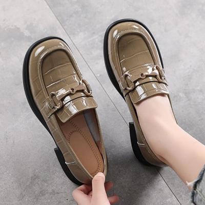 Мягкие кожаные туфли на платформе, женские, весна-осень, стильные кожаные туфли в британском стиле, нескользящие женские туфли на плоской подошве