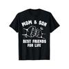 Mom Son Best Friends For Life Graphic Tee Casual Short Sleeve T-Shirt for Men