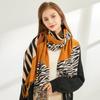 2024 Autumn/Winter New Fashionable Zebra Pattern Shawl European And American Style Imitation Cashmere Neck Thickened Warm Scarf For Women