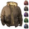 Мужская утолщенная куртка на пуговицах с двойным карманом и карманной вставкой, хлопковая куртка