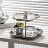 Творческий послеобеденный чай трехъярусная или двухъярусная керамическая тарелка серебряного цвета для десерта на свадьбу, день рождения, фруктовый торт