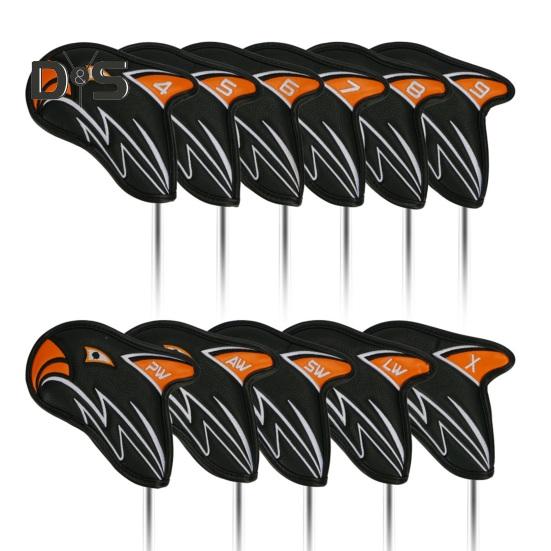 11 шт. чехлы для клюшек для гольфа из искусственной кожи, защитные чехлы для головок клюшек с рисунком орла, чехлы для головок клюшек для гольфа, аксессуары для гольфа для всех клюшек для гольфа