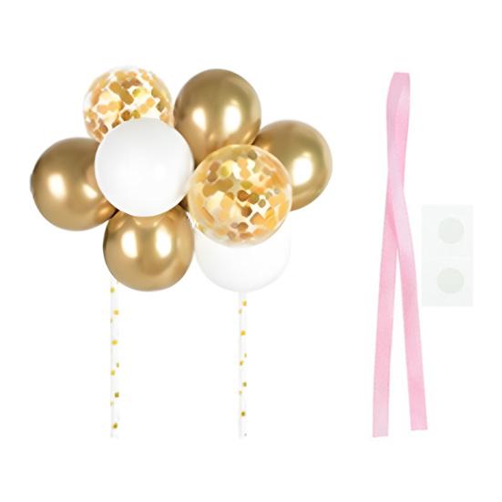 10 Pcs 4 Inch Balloons Cake Topper Happy Birthday Mini Balls Cake Topper DIY Baking Decoration for Anniversary Birthday Party Baby Shower Decor