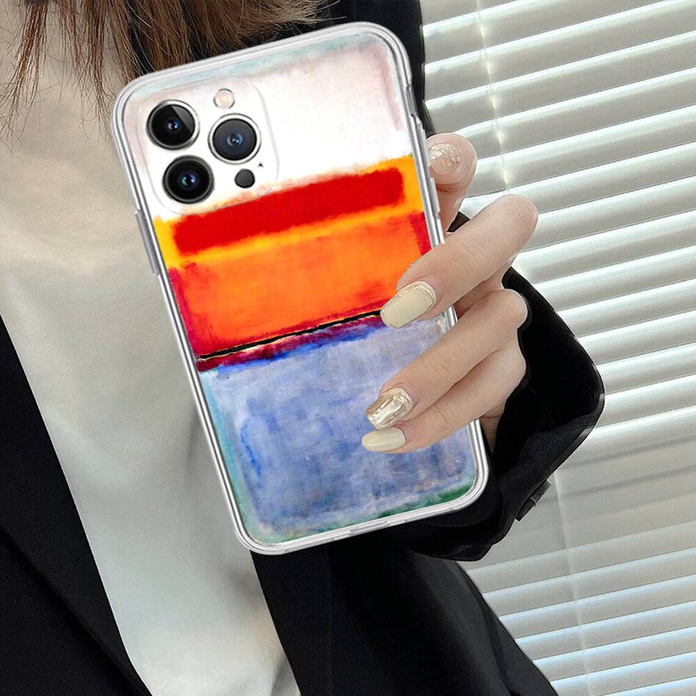 Абстрактное искусство M-Mark R-Rothko Прозрачный чехол для телефона для iPhone 16 15 14 13 12 11 Pro Max Plus Мягкая крышка