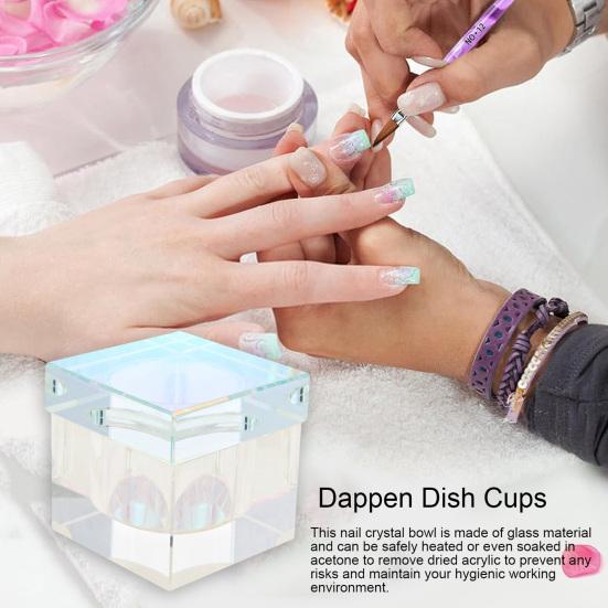 1 унция хрустальные стеклянные Dappen чаши с крышкой для нейл-арта акрил