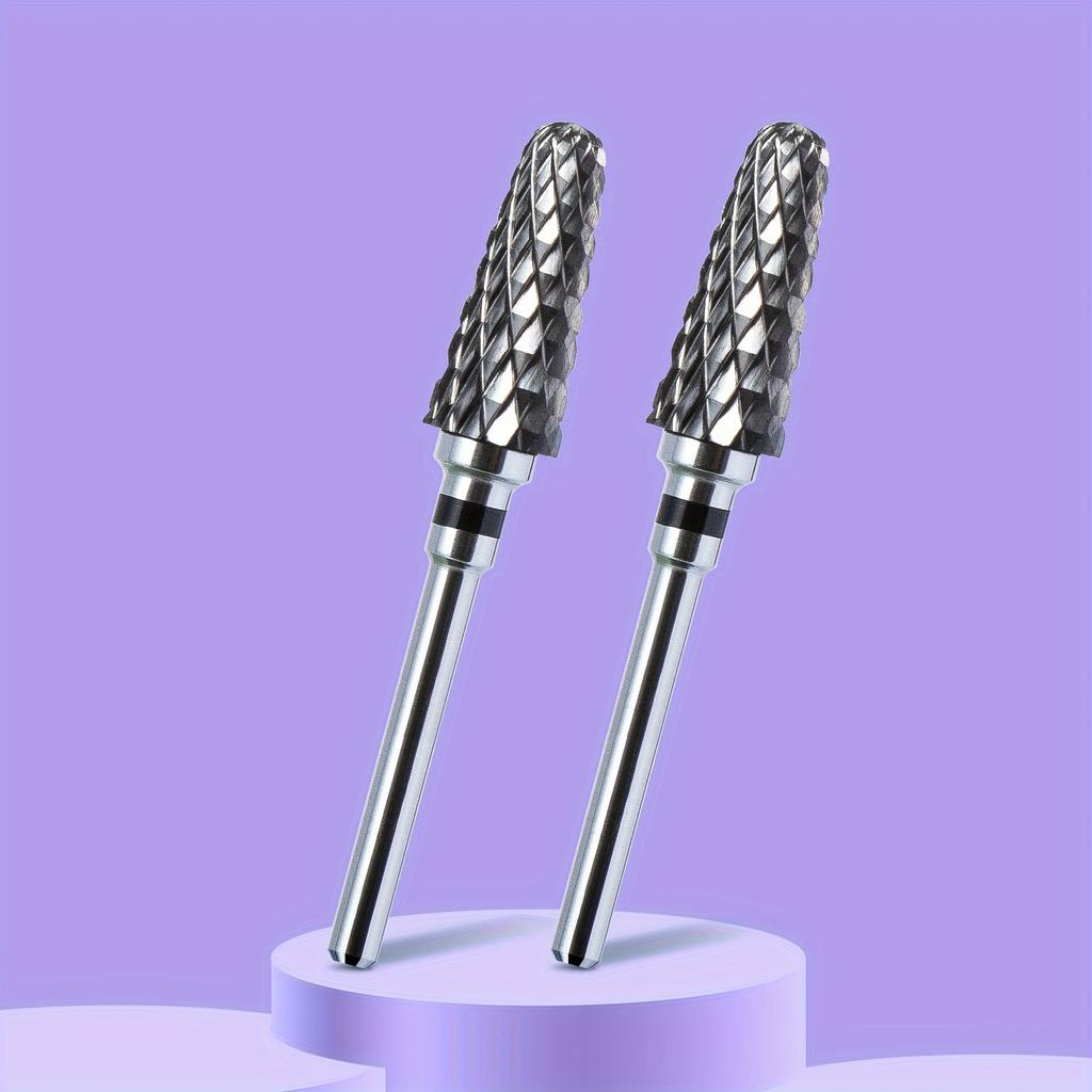 2 ШТ. Фрезы из карбида вольфрама для ногтей, для снятия гель-лака, 3/32 дюйма, пилки для ногтевого искусства, фреза для кутикулы, для маникюра и педикюра