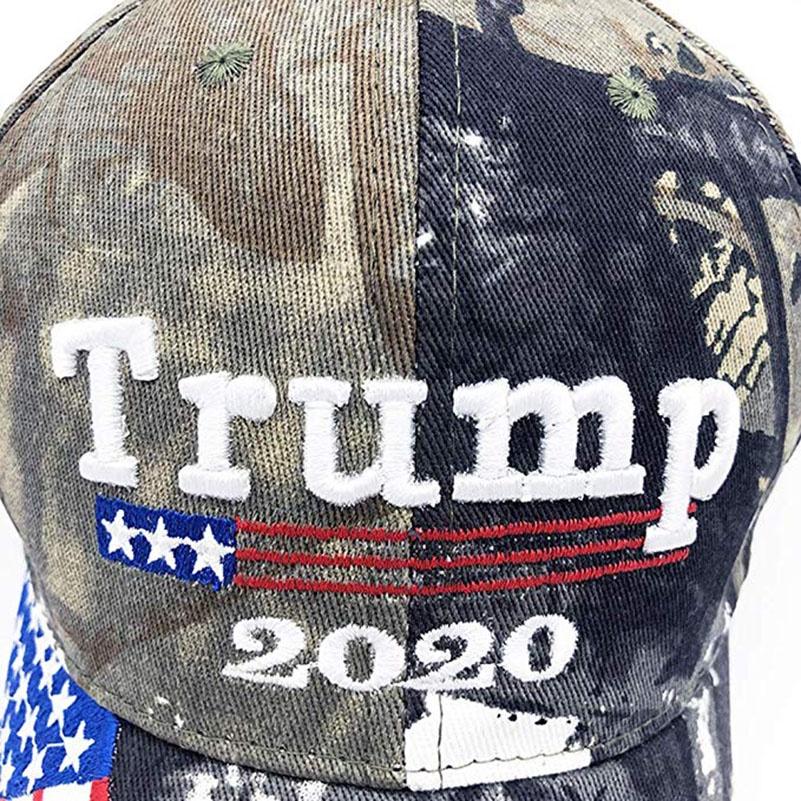 Trump Camo 2020 Hat Keep America Great Baseball Hat Embroidered American Flag