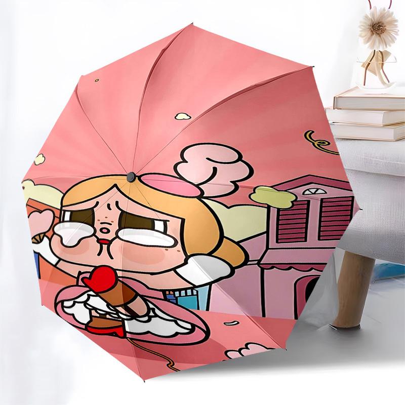 1pc cartoon characterOpen/Close Umbrella-Windproof, Compact Travel Umbrella, Sturdy 8-Rib Shaft1103