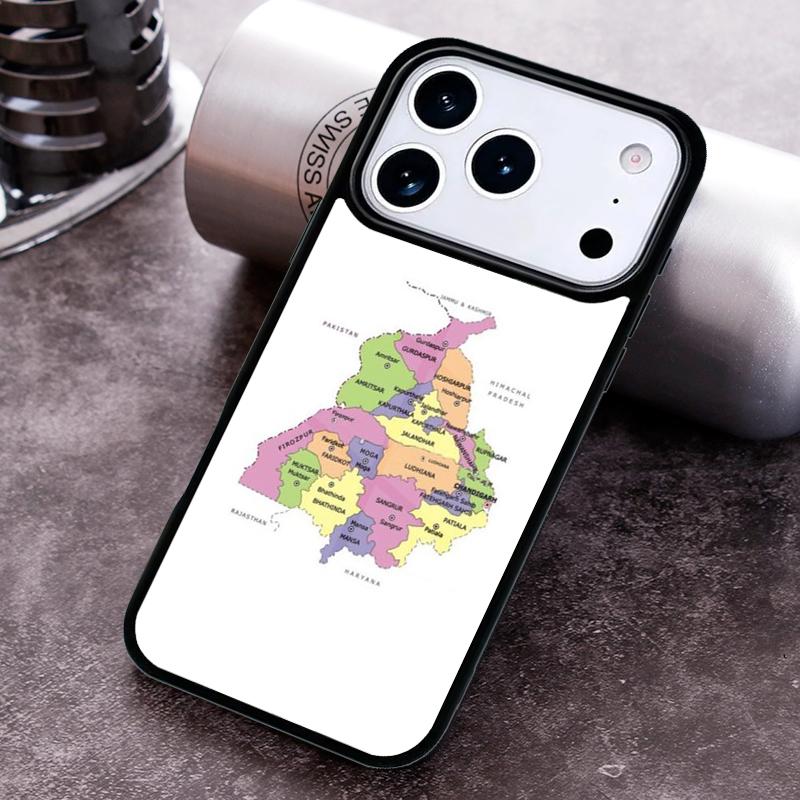 Punjab Map Outline soft Phone Case for iPhone 17 16 15 Pro Max Air 14 13 12 11 Plus Shockproof Capa Cover