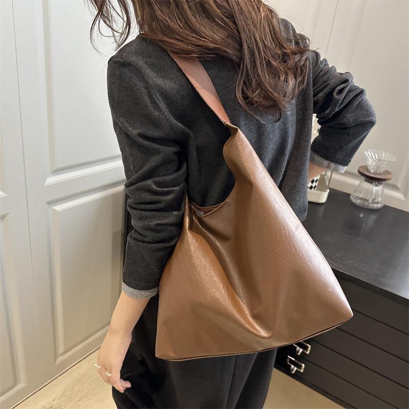 Sensation Bag Commuter Tote Bag Women's New Trendy Solid Color Texture Shoulder Bag Popular Underarm Bag