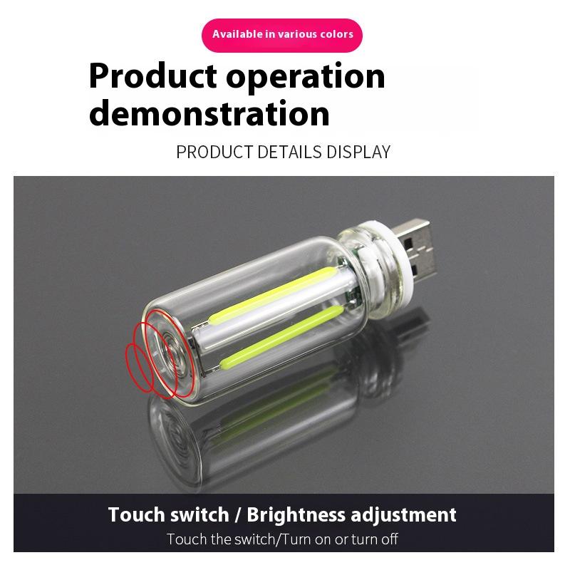 Новый светодиодный стеклянный бутылочный романтический универсальный мягкий свет USB сенсорный ночник автомобильный интерьерный свет для создания атмосферы автомобиль