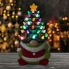 Lighted Christmas Gnome Tree Small Resin Faceless Old Man Christmas Tree Decoration for Holiday Home Office Room Tabletop Fireplace Decor