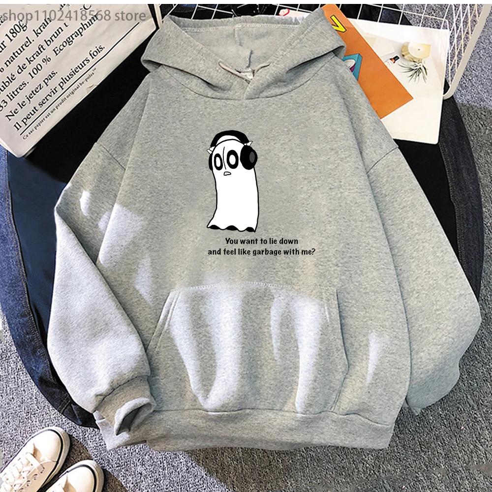 Толстовки с капюшоном Undertale Game Kawaii Cartoon Napstablook Ghost Sweatshirt Halloween Graphic Pullovers Hooded Women Hoodie