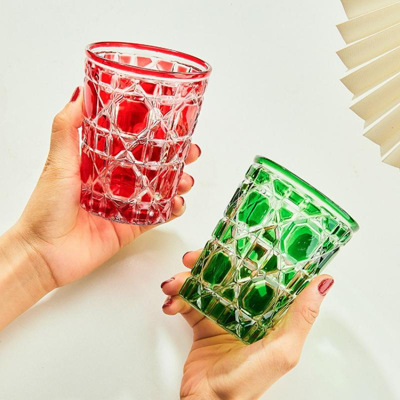 Европейский стиль Цветной хрустальный стакан для виски Пивной бокал Кружка для кофе латте Бытовая посуда для напитков Вечеринка Ресторан Бокалы для вина Чашка