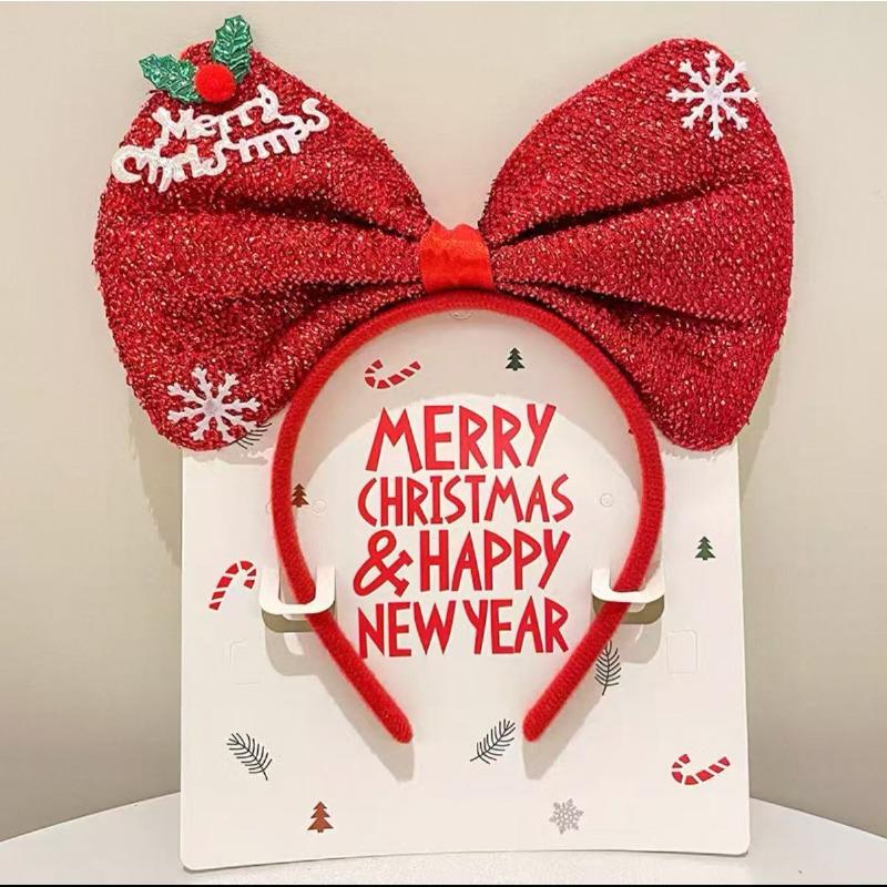 Рождественская повязка на голову рождественский колокольчик из рога лося с блестками рождественская повязка для волос с новым годом реквизит для фотосессии веселый рождественский декор подарки для детей