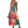Женский повседневный длинный сарафан, летнее пляжное платье, круглый вырез, без рукавов, свободный сарафан