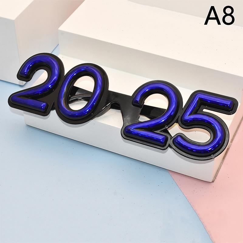 2025 Очки Новогодняя вечеринка Украшения для глаз Пластиковый реквизит Солнцезащитные очки Реквизит для фотосъемки Рождественские украшения Смешные очки