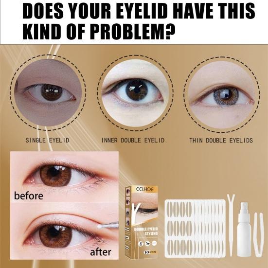 1 комплект, натуральная лента для двойного века, супер липкая, долговечная, невидимая наклейка для век, дышащая, без клея, подтяжка век, косметические наклейки, полоски