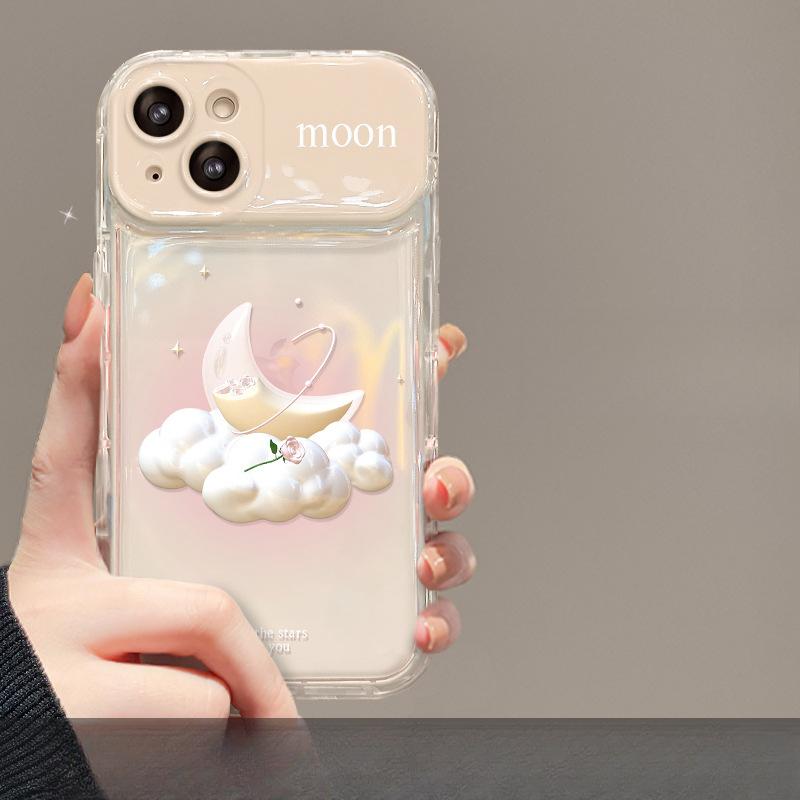 Подходит для Apple 15 Чехол для мобильного телефона Iphone14pro Smudge Cloud Moon Chain 13 Прозрачный Xs Flip Mirror 6