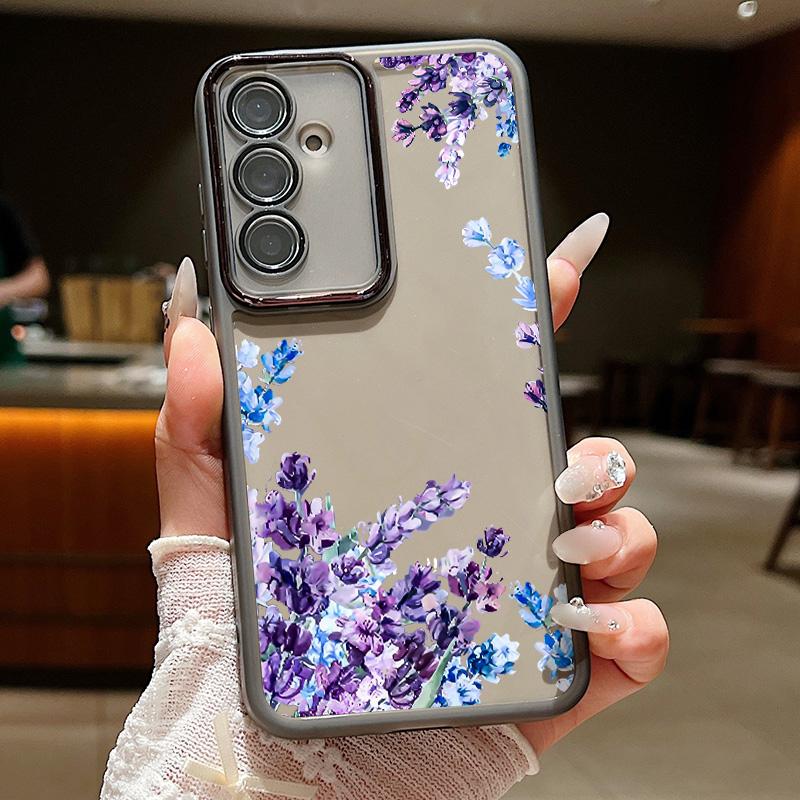 Чехол из мягкого ТПУ с цветочным узором для Samsung Galaxy S25 S24 Ultra S21 S23 S24 FE A56 A55 A54 A15 A16 A25 A35 A36 A53 5G