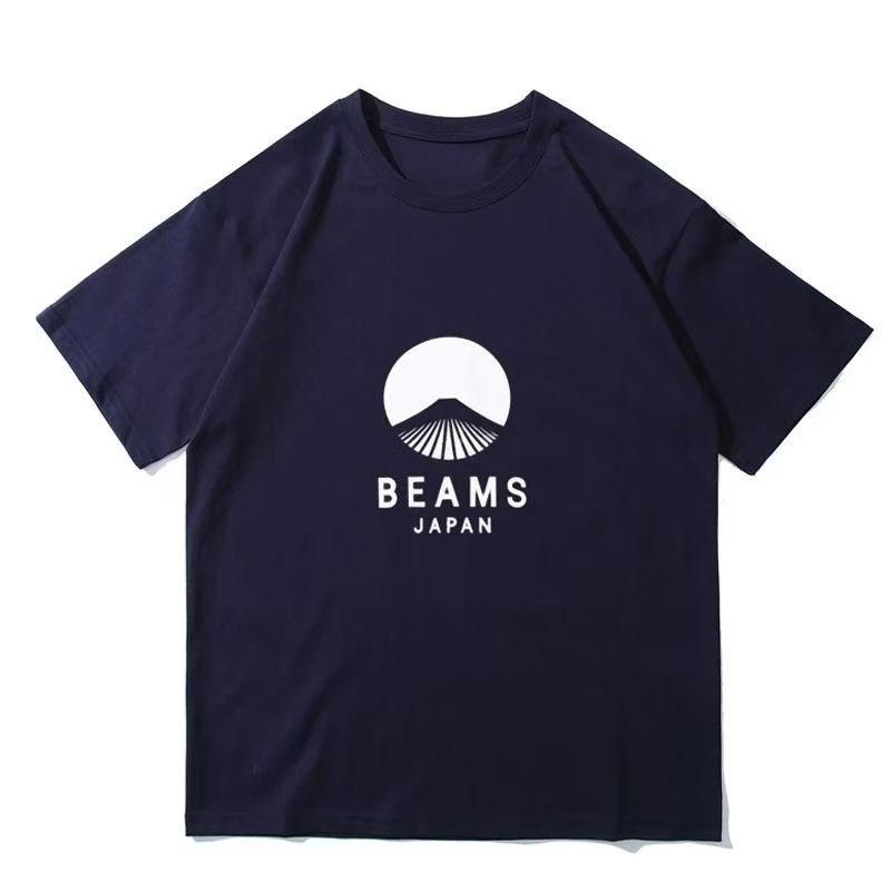 Высококачественная футболка с принтом «Гора Тигр» BEAMS JAPAN Мягкий удобный топ с круглым вырезом Унисекс Подходит ко всему Футболки Beams Топы с коротким рукавом
