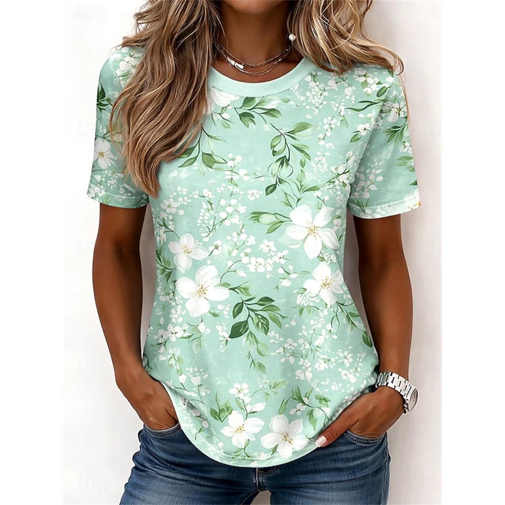 2026 New Women's Casual Short-Sleeve T-Shirt Black and White Butterfly Print