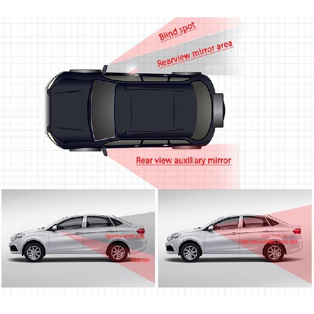 Автомобильное зеркало HD, стеклянная шторка, регулируемая широкая точка, угол наклона зеркала, парковка, вид сзади