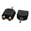Interconnects Video Accessories Black 3.5mm To 2 RCA Female Male Audio Adapter Converter Y Splitter