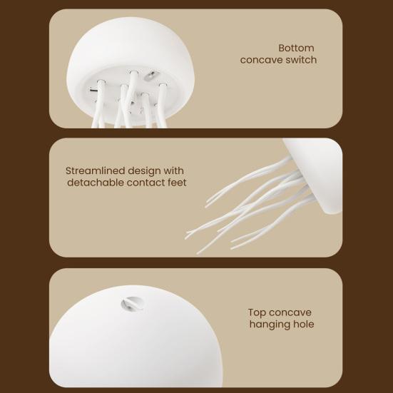 Плавающая лампа-медуза с градиентным затемнением, интерактивным управлением голосом и звуком, ночник, перезаряжаемый USB Type-C, лампа настроения с изменяющимся цветом для спальни