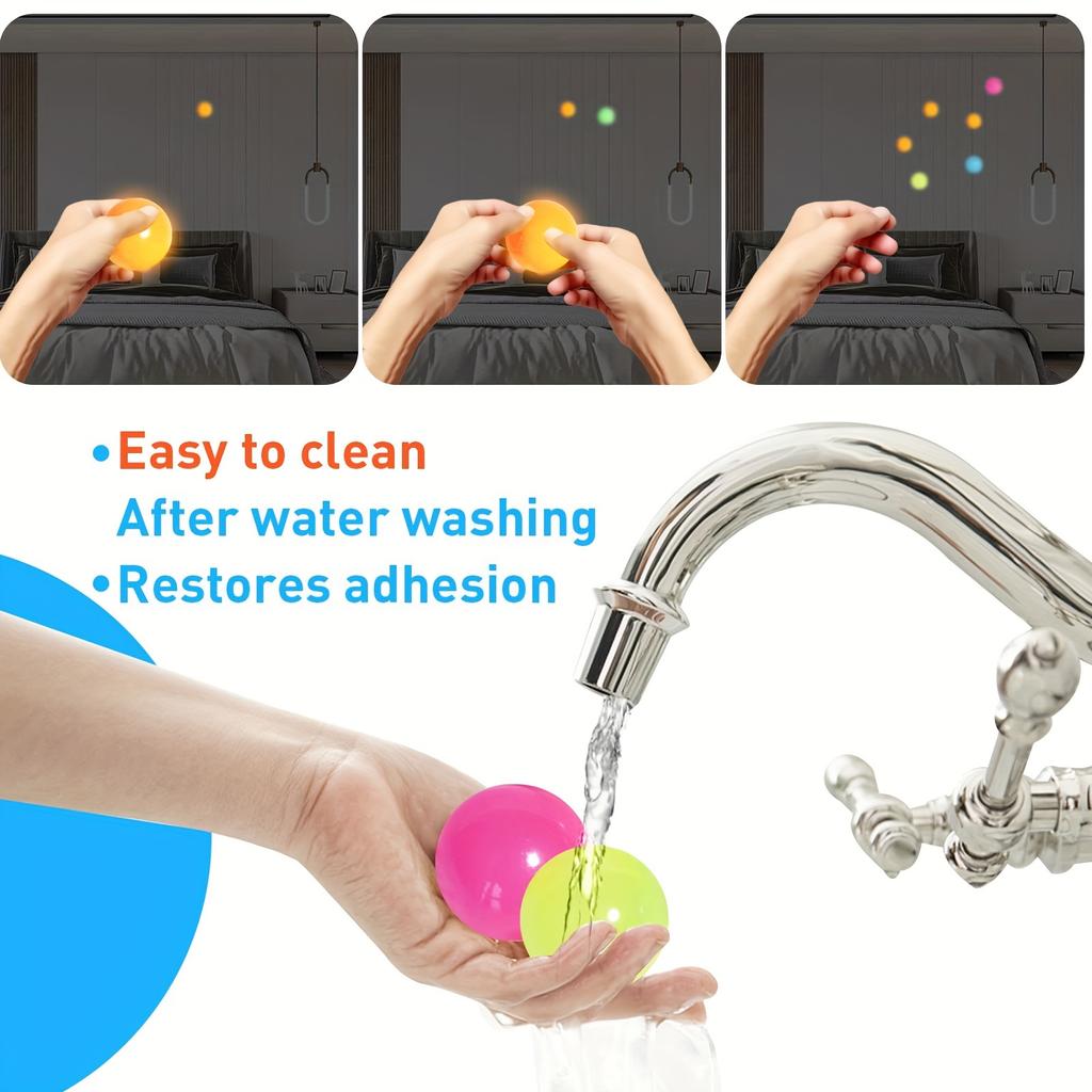 12 шт. липкие шарики, шарики-фиджет, светящиеся в темноте шарики для потолка, сенсорные шарики, забавные шарики для взрослых, подарочные пакеты для вечеринок, сундук с сокровищами для подарка