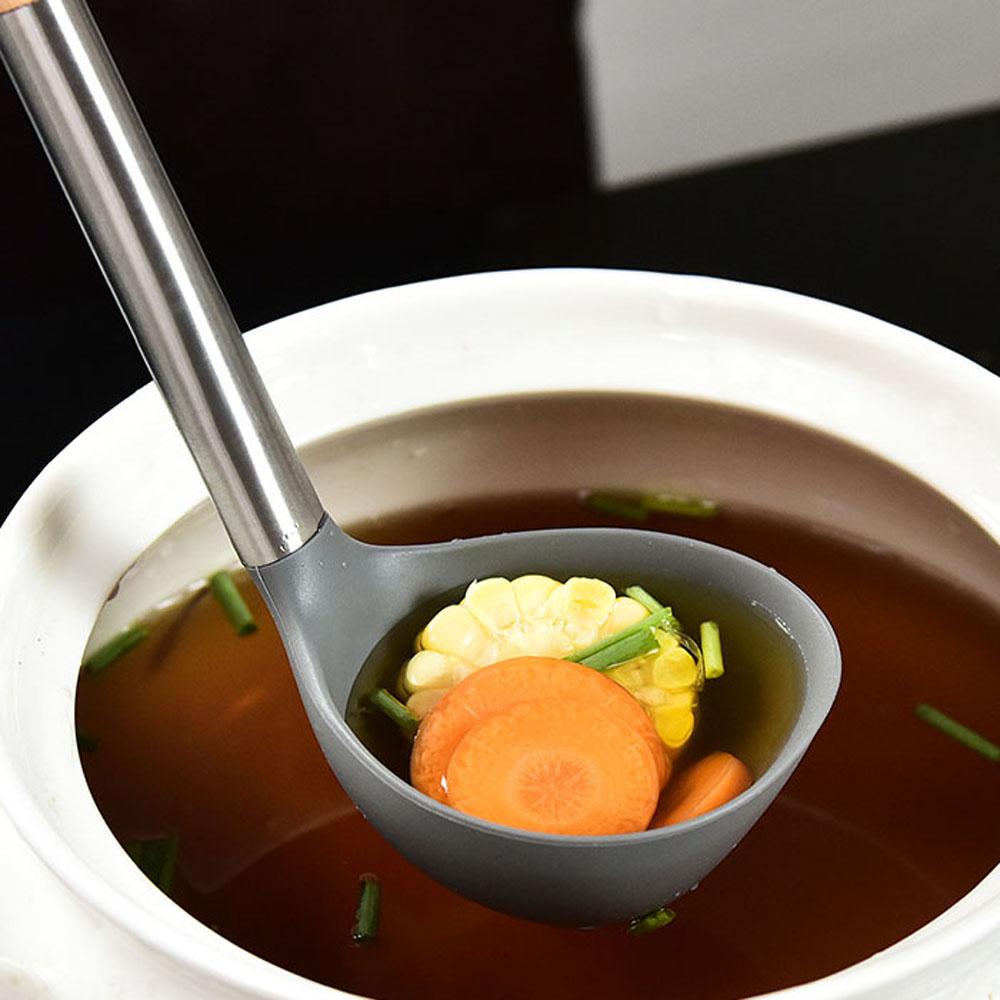 Wooden Handle Scoop For Nonstick Pan Ladle Turner Spatula Cooking Tools Spoon Kitchen Gadget