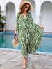 European & American Cotton Print Plus Size Loose Beach Dress Cover-Up for Women