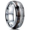 Fashion 8mm Men Black Stainless Steel Rings High Polished Blue Abalone Shell for Men Wedding Party Jewelry Anniversary Gifts