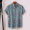 Сохраняйте прохладу и стильность с нашей мужской гавайской рубашкой с цветочным принтом — идеально подходит для пляжного отдыха и повседневной носки!