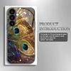 Закаленное стекло для телефона с рисунком перьев павлина, подходит для Samsung Galaxy S26 S25 S24 S23 S22 S20 FE/Ultra/Plus, противоударная задняя крышка