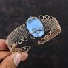 Браслет-манжета Owyhee Blue Opal, браслет из медной проволоки, ювелирные изделия с драгоценными камнями, уникальный регулируемый браслет для подарка, ювелирные изделия из меди ручной работы