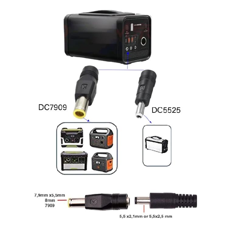 Кабель Backup Energy XT60i к DC5521 с набором адаптеров DC5525 и DC7909, шнур 15AWG для солнечной зарядки, для ежедневного использования